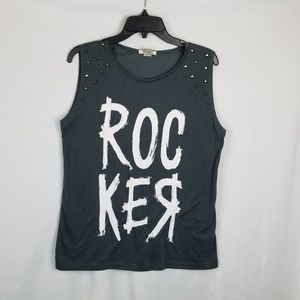 Self esteem grey rocker tee studded t shirt xl